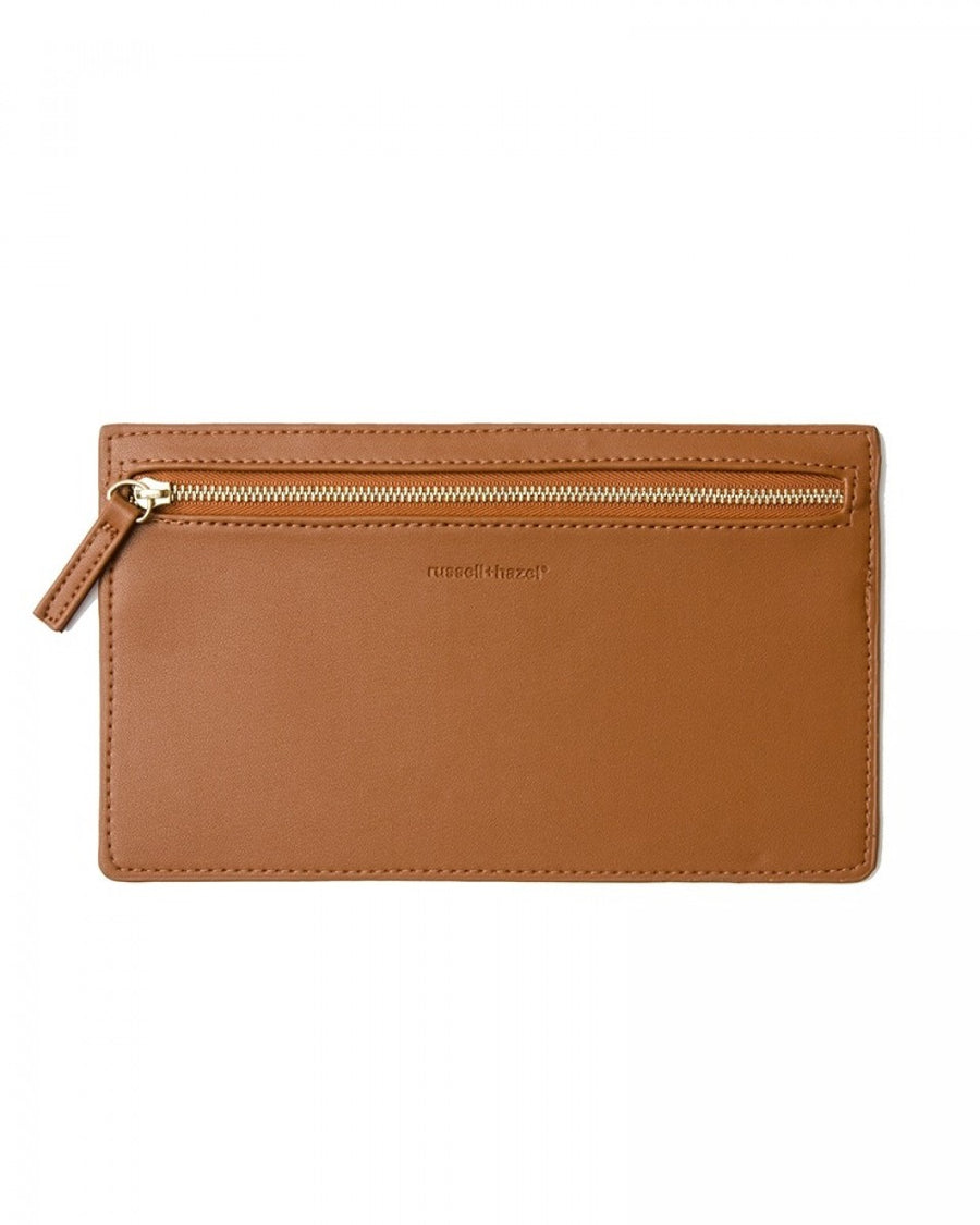 Camel vegan leather pencil case