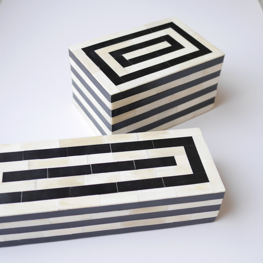 Bone inlay box long