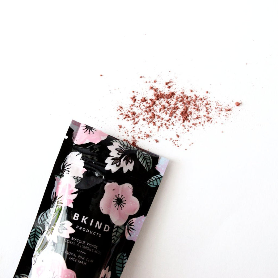 Floral pink clay face mask