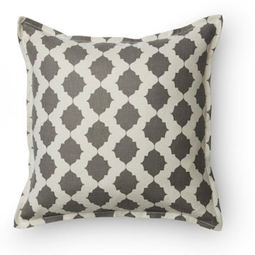 Grey tile pillow