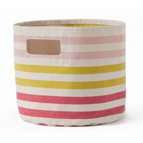 Pink Striped Bin/Hamper