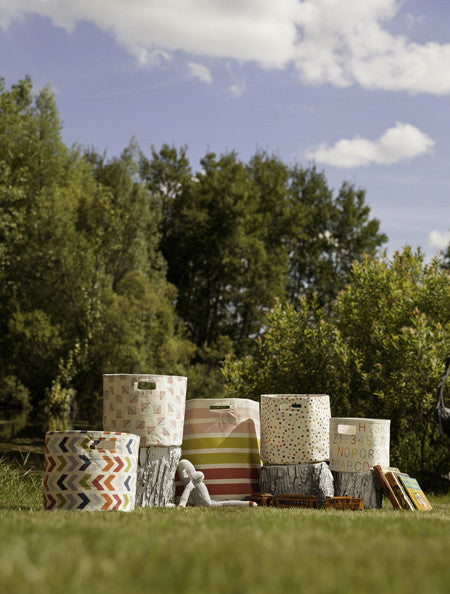 Pink Striped Bin/Hamper
